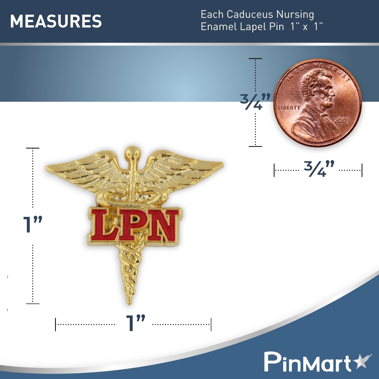 PinMarts Caduceus Nursing Enamel Lapel Pin - Ideal CNA Badge, Medical Assistant Accessories, Nurse Badge Essentials, Perfect for Phlebotomy, EMT, and Pharmacy Technician Accessories