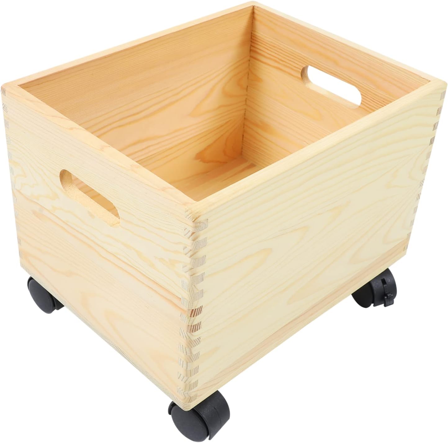 Large Capacity Wooden Storage Box with Wheels for Clothes Sundries and Household Organization Durable Material Chic Design Convenient for Home Use