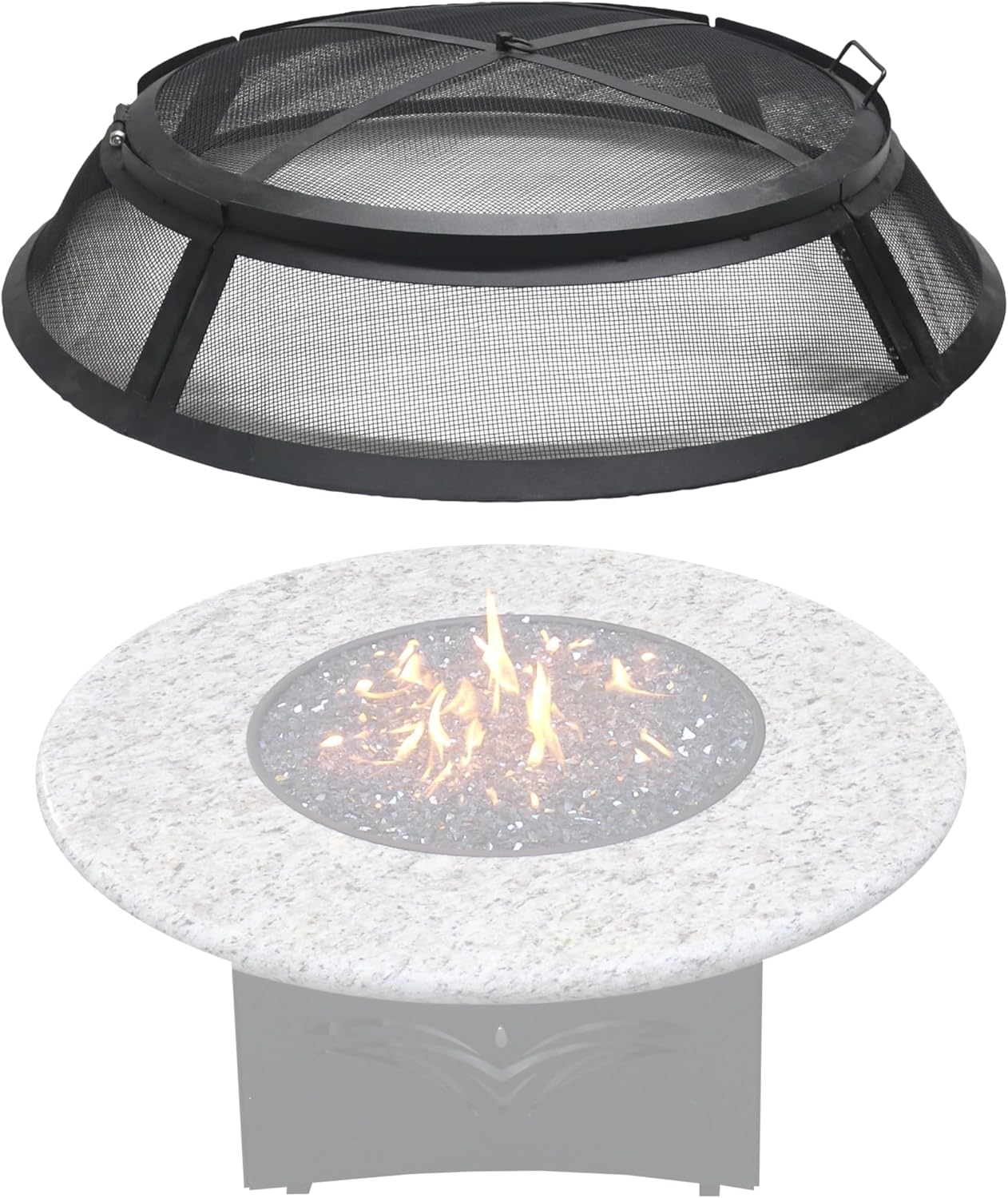 Fire Pit Screen 36 inch Round - Fire Pit Spark Screen Fireplace Screen with Hook for Easy-Lift fire Pit Spark Screens 36