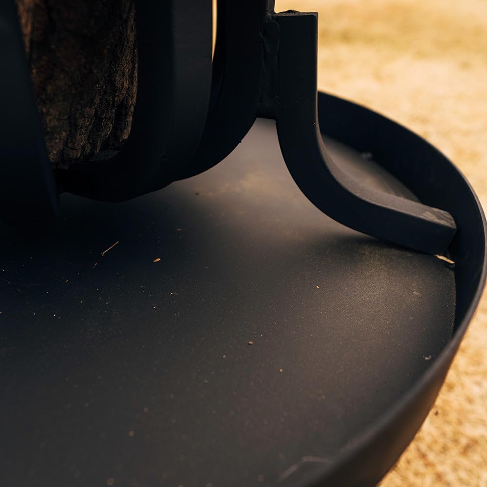 Ash & Ember High Efficiency Fire Pit Basket, Self-Feeding Grate for Larger Flames with Fewer Logs, Self-Tending Outdoor Fire Pit Grate, Thick Solid Steel Construction with Heat-Resistant Paint