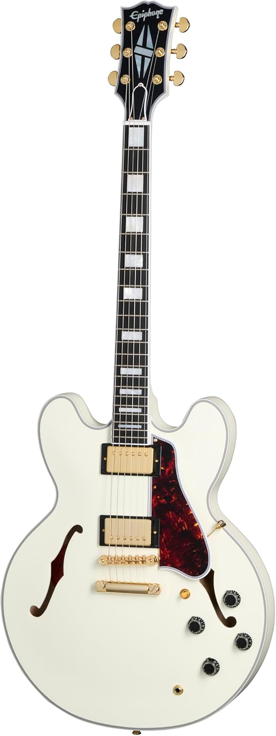 Epiphone Inspired by Gibson Custom 1959 ES-355, Classic White with Hard Case
