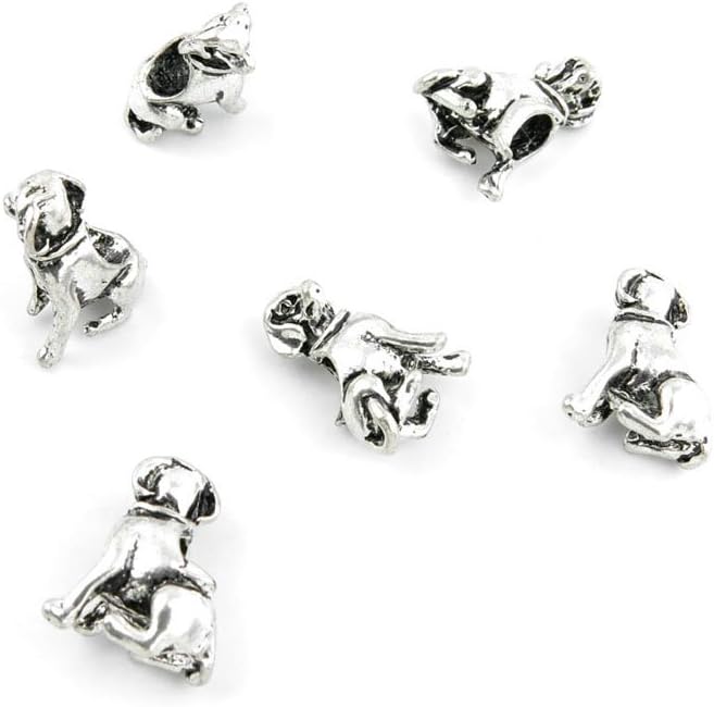 Jewelry Making Charms Antique Silver Tone Color Jewellery Charme Findingss Bulk Wholesale Suppliers Arts Crafts 497VB Dog Puppy Loose Beads