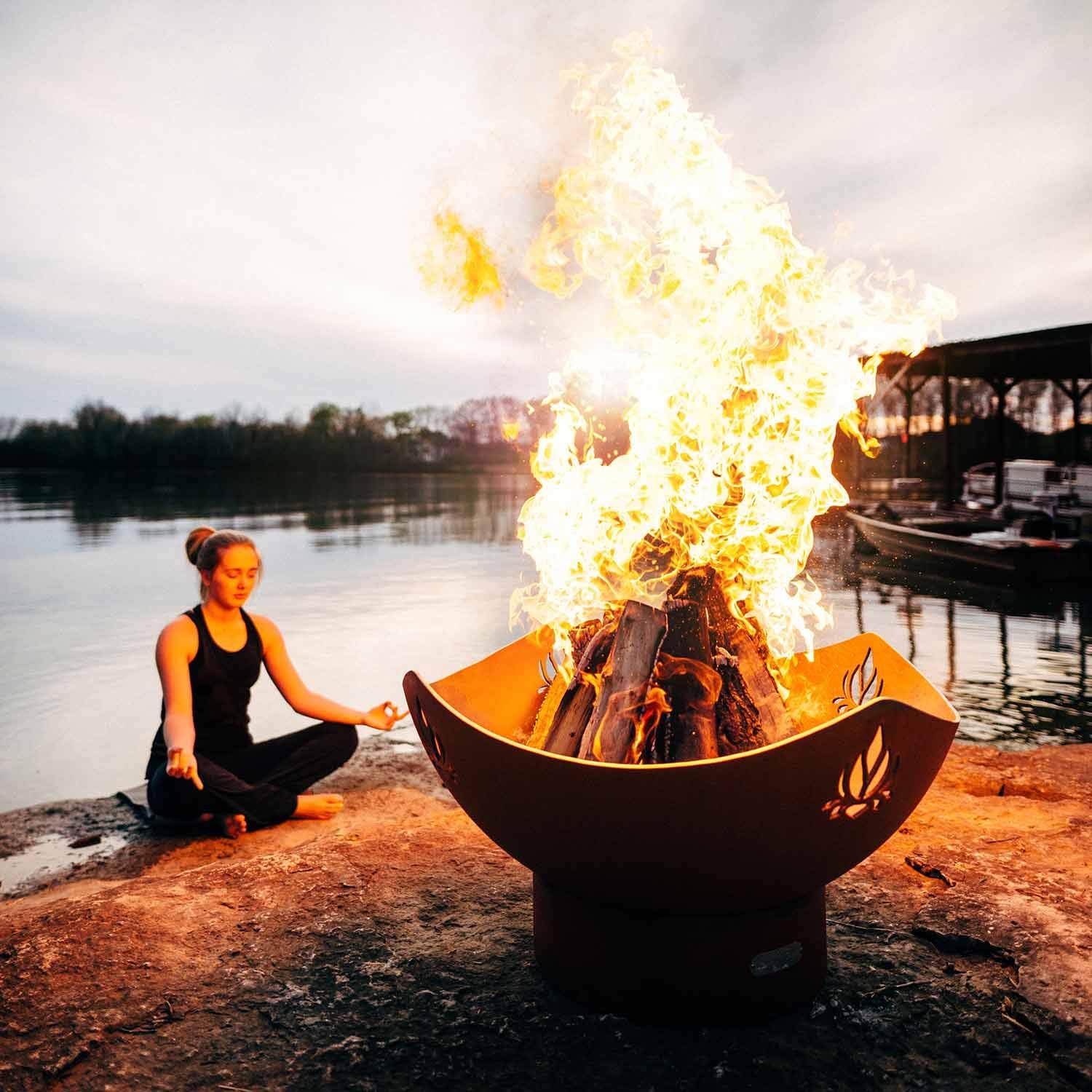 Fire Pit Art NAM Namaste Wood Buring Fire Pit - 36