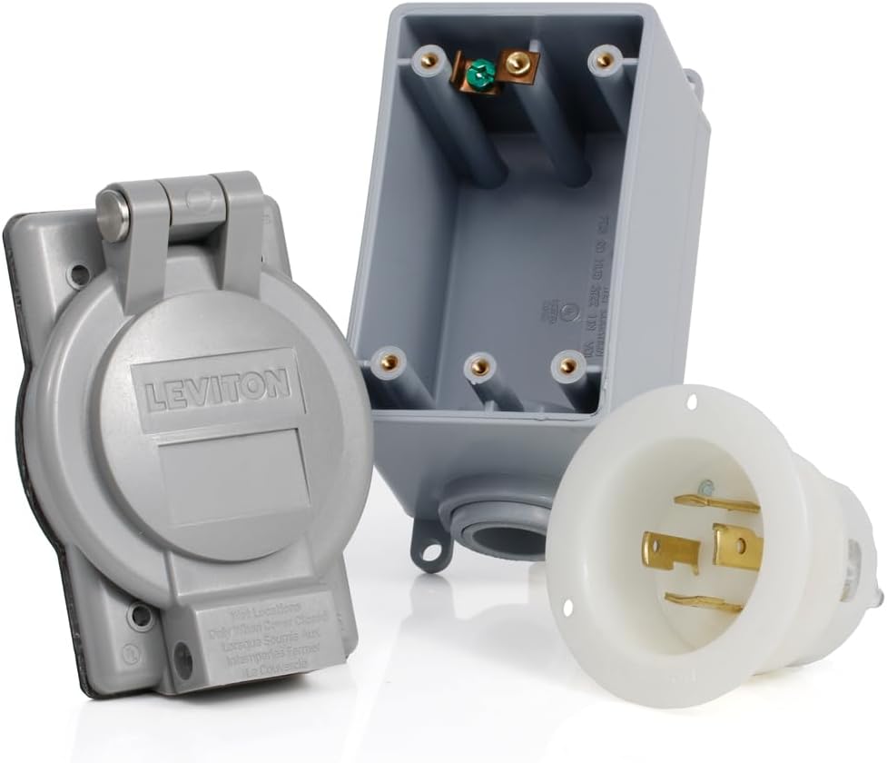 Leviton 30 Amp Generator Power Cord Inlet Kit, 37830-KIT