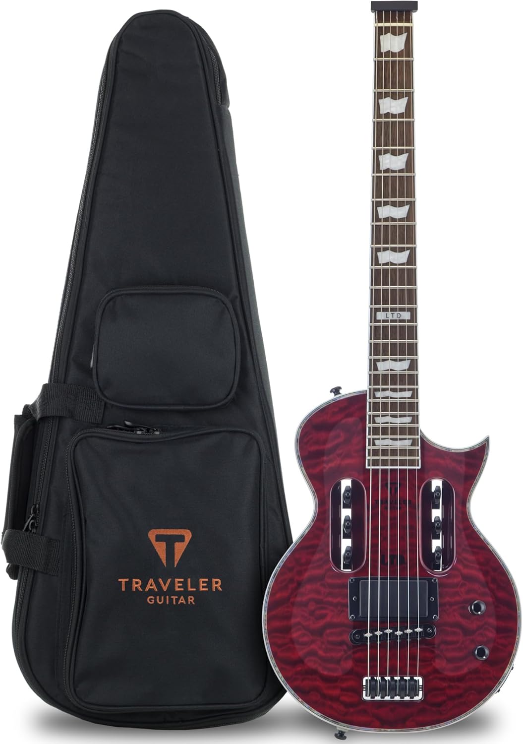 Traveler Guitar LTD EC-1 Deluxe (See Thru Black Cherry) Electric Travel Guitar w/Gig Bag