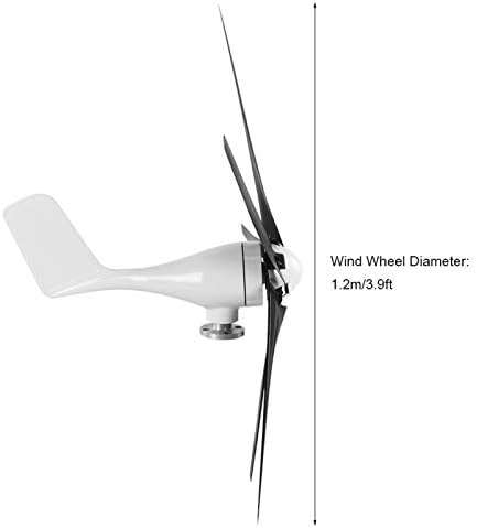 Hilitand 800W Windmill Generator 5 Blade Small Wind Turbines Kit Industrial Energy Equipment (Black 24V)