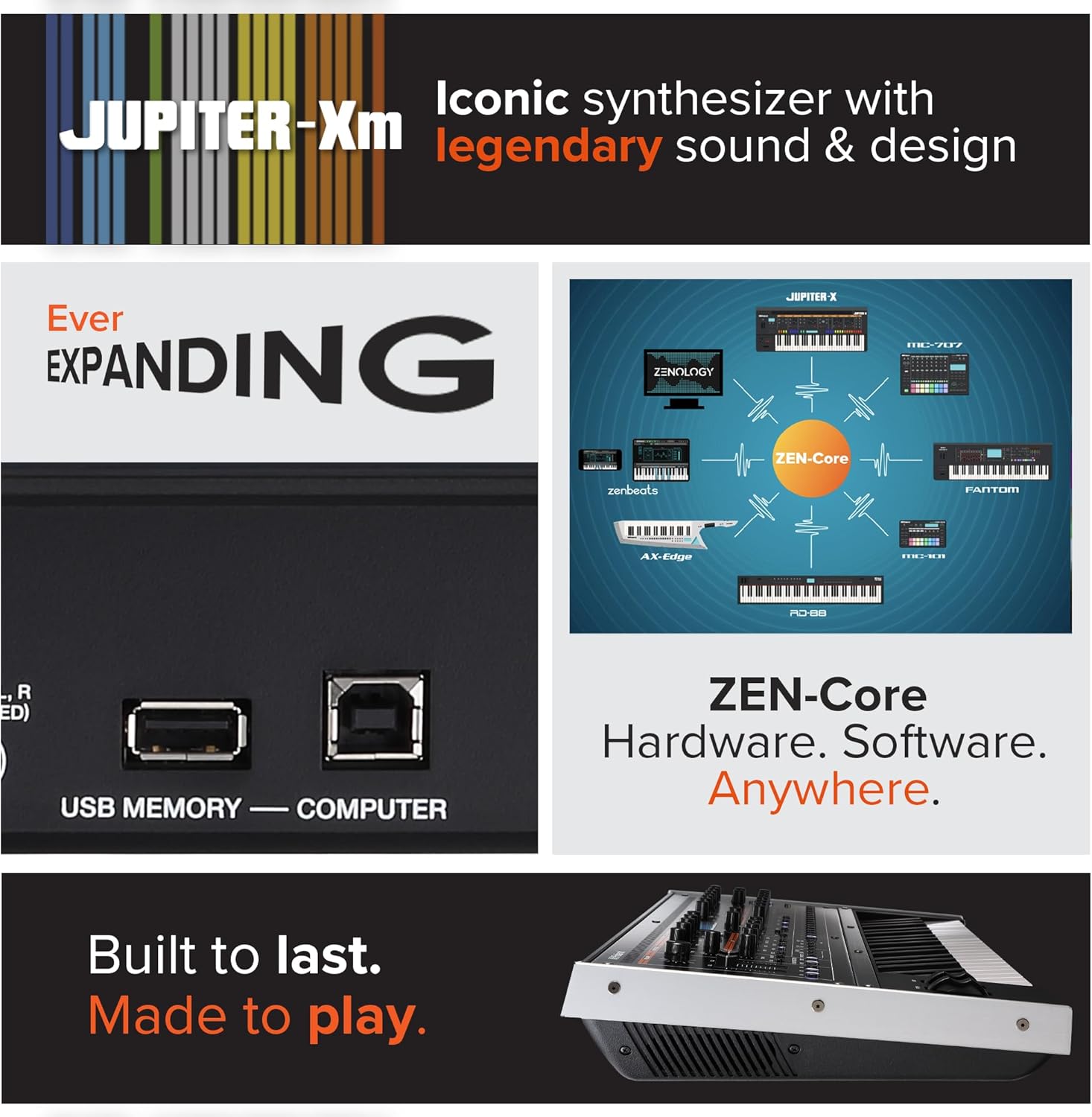 Roland JUPITER-XM Professional Iconic Portable Synthesizer with Legendary Sound and Design.