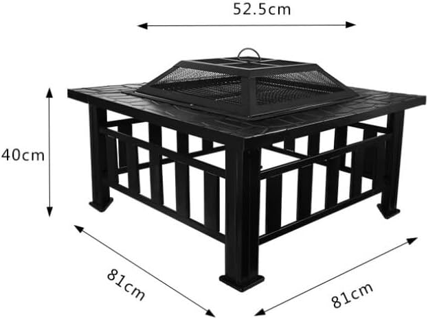 Outdoor Fireplaces Household Fire Pits Outdoor Heaters Steel Table Charcoal Pit Square Courtyard Camping Grills for Family Gathering Fire Pits