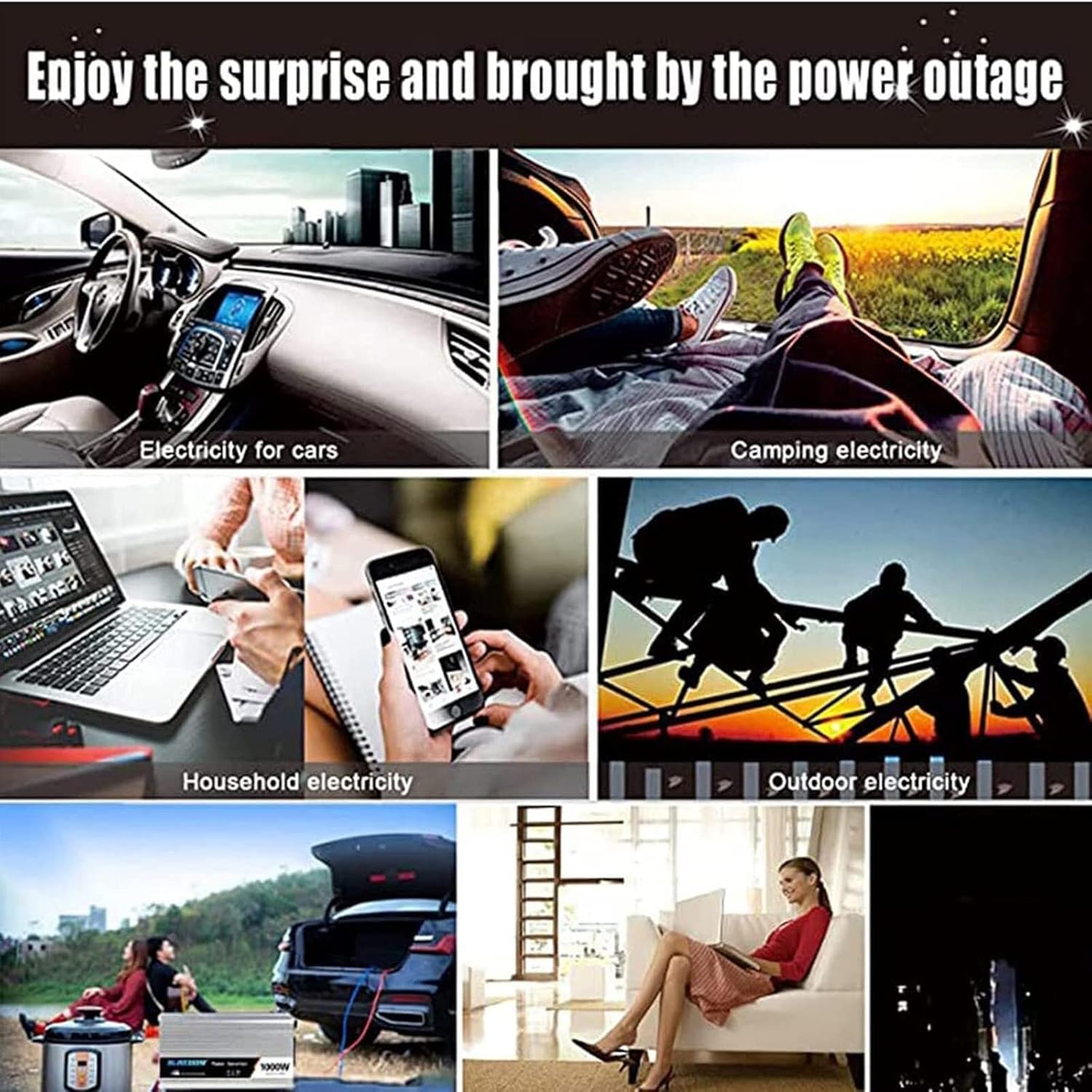 Pure Sine Wave Power Inverter 3000W 4000W 5000W DC 12v 24v 48v 60v to AC 110v-220v Converter with LCD Display USB Port and Outlets Suitable for Cars Camping Travel 5000W-12Vto220V(60vto220v,4000W)