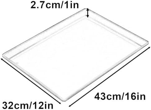 3 Large Plastic Trays Oil Drip Pan for Under Car Non-Slip Bottom Plastic Pan Refrigerator Tray Washing Machine Drip Pan(Blue,43x32x2.7cm/16x12x1in)