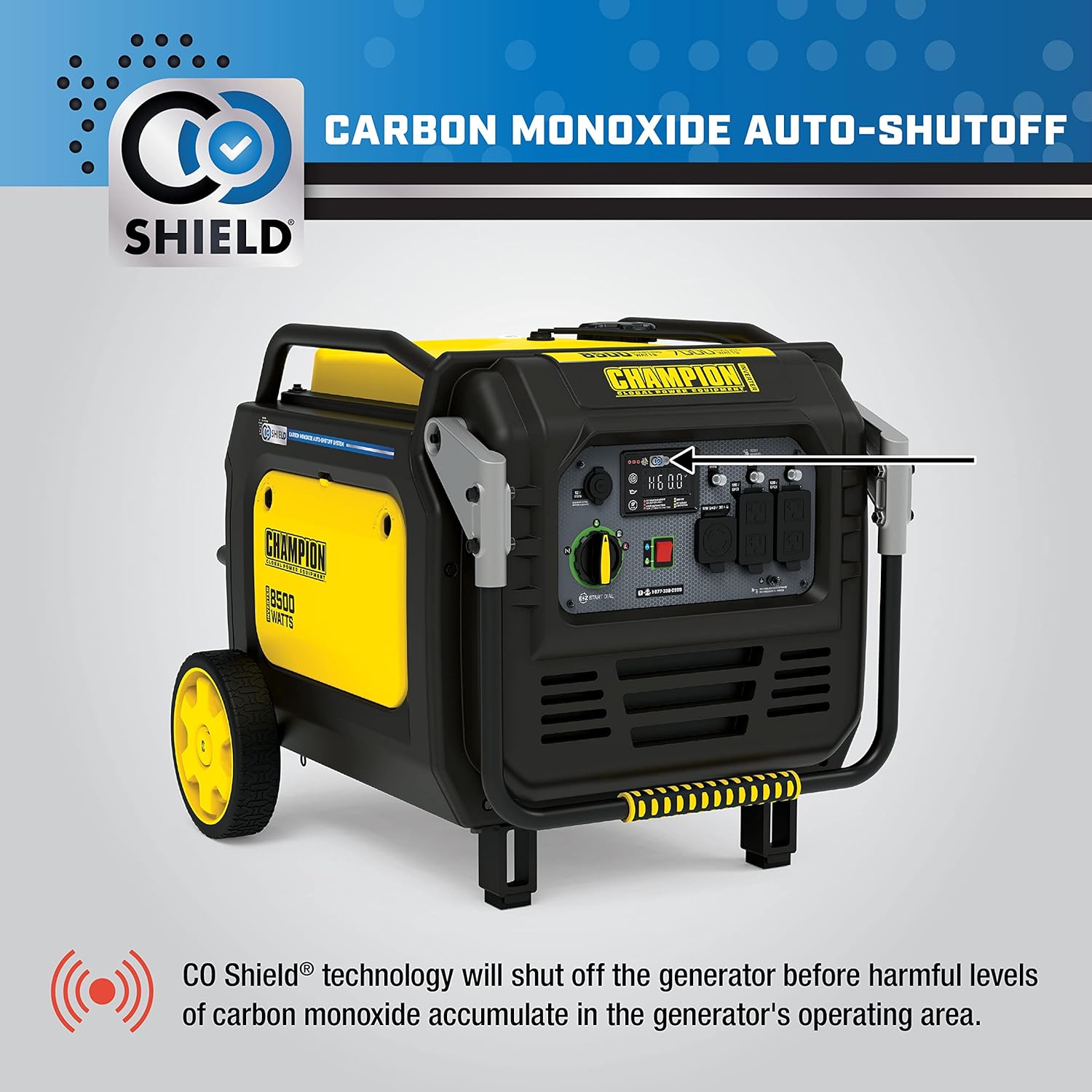 Champion Power Equipment 8500-Watt Electric Start Home Backup Portable Inverter Generator with Quiet Technology and CO Shield