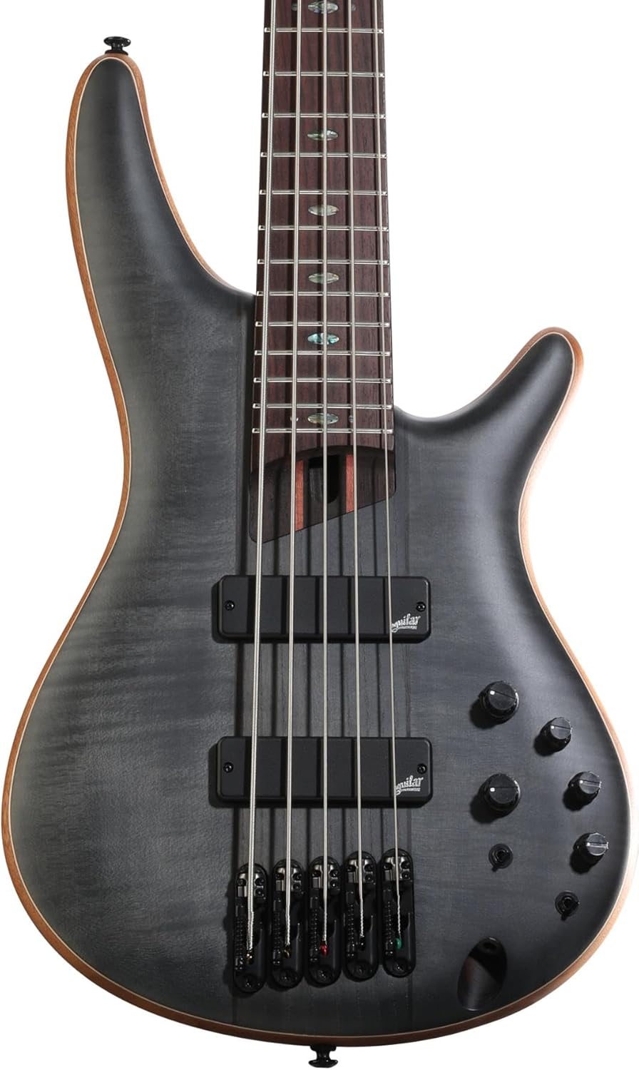 Ibanez Premium SR1455DW 5-string Electric Bass Guitar - Transparent Gray Flat, Sweetwater Exclusive