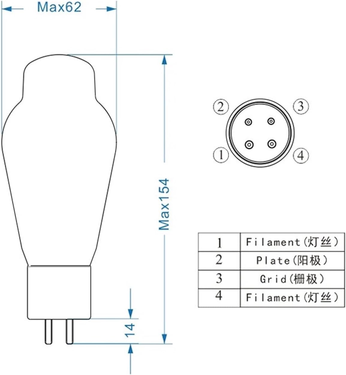 300B-L Tube 300B Vacuum Tube Precision Matching(2 pcs)