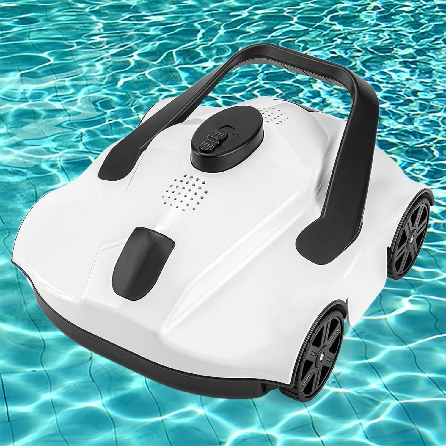 Robotic Pool Cleaner, Cordless Pool Vacuum for Above Ground Pool, Lasts up to 130 Mins, Above Ground Pool Vacuum with Self-Parking Function