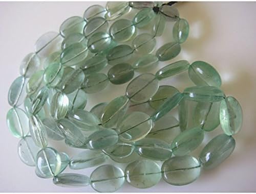 1 Strand Natural Green Flourite Tumbles - Fluorite - Fine Quality Fluorite - 24mm to 16mm - 17 Inch