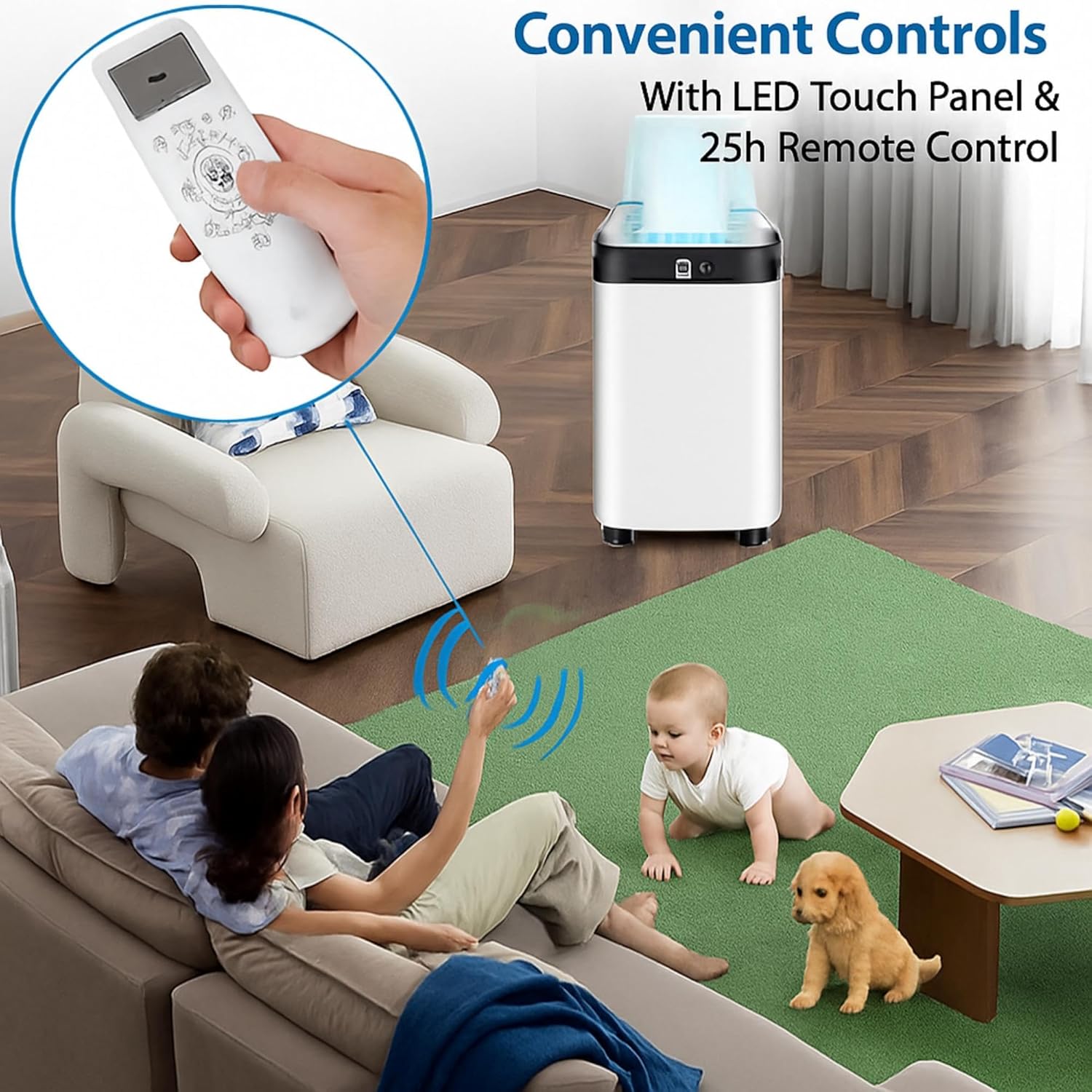 Portable Air Conditioner 10,000 BTU | 4-In-1 AC Unit with Remote Control | Energy-Saving or Sleep Mode | 24-Hour Timer for Effective Cooling in Bedrooms and Small Rooms