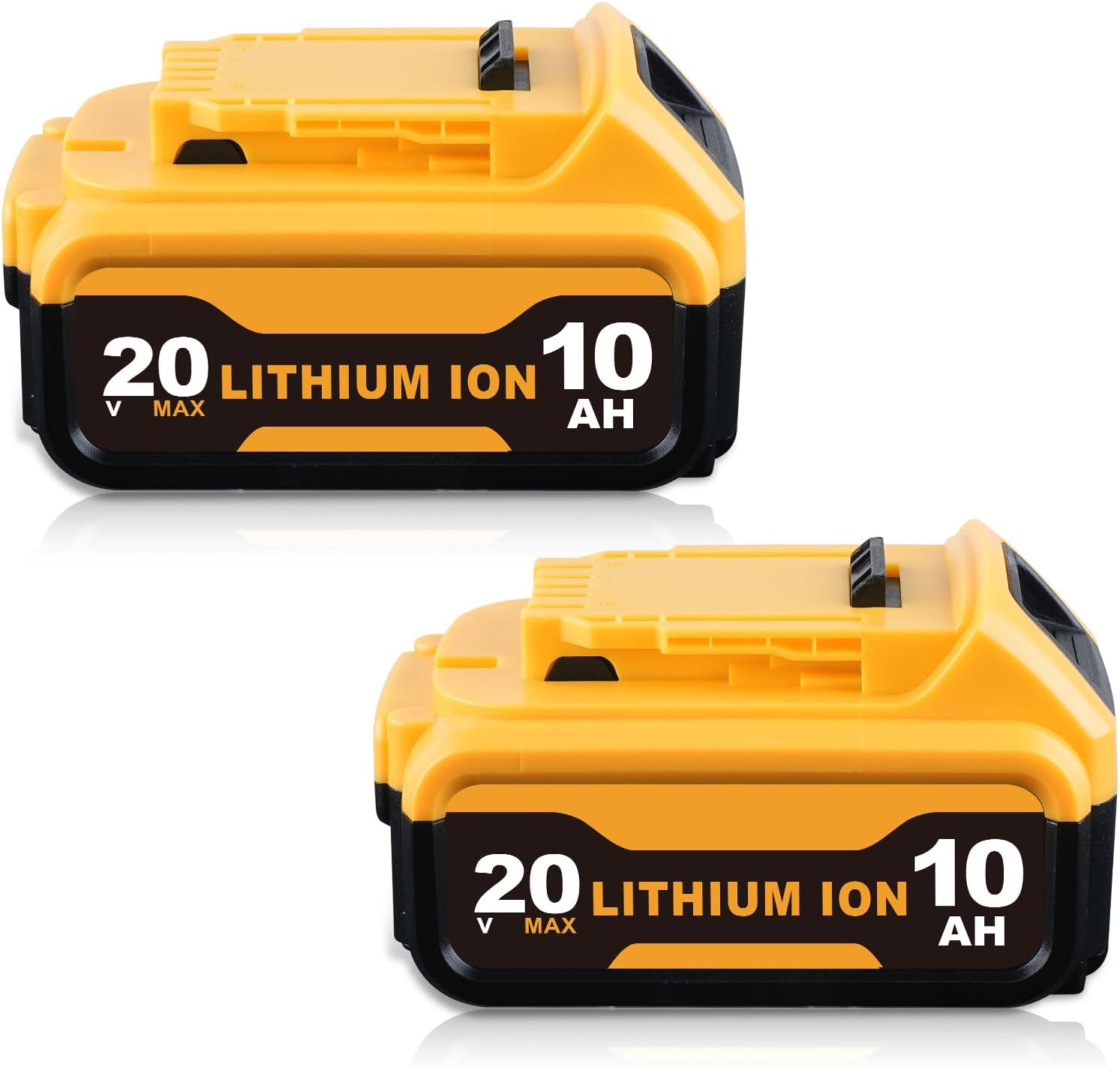 2 Pack 10.0Ah Li-ion Replacement for Dewalt 20V Max Battery DCB200 DCB206 DCB201 DCB203 DCB181 DCB180 DCD/DCG/DCF/DCS Series Cordless Power Tools Compatible with Dewalt 20V Charger