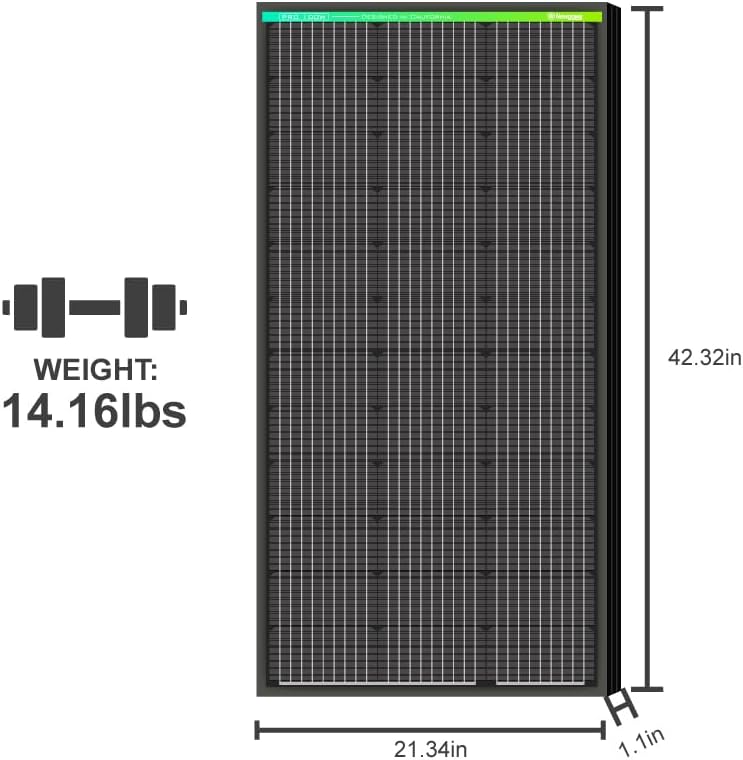 Newpowa PRO 100 Watt 12 Volt Monocrystalline 100W 12V Solar Panel, 9 busbar PV Module, High Efficiency Mono Module RV Marine Boat Off Grid