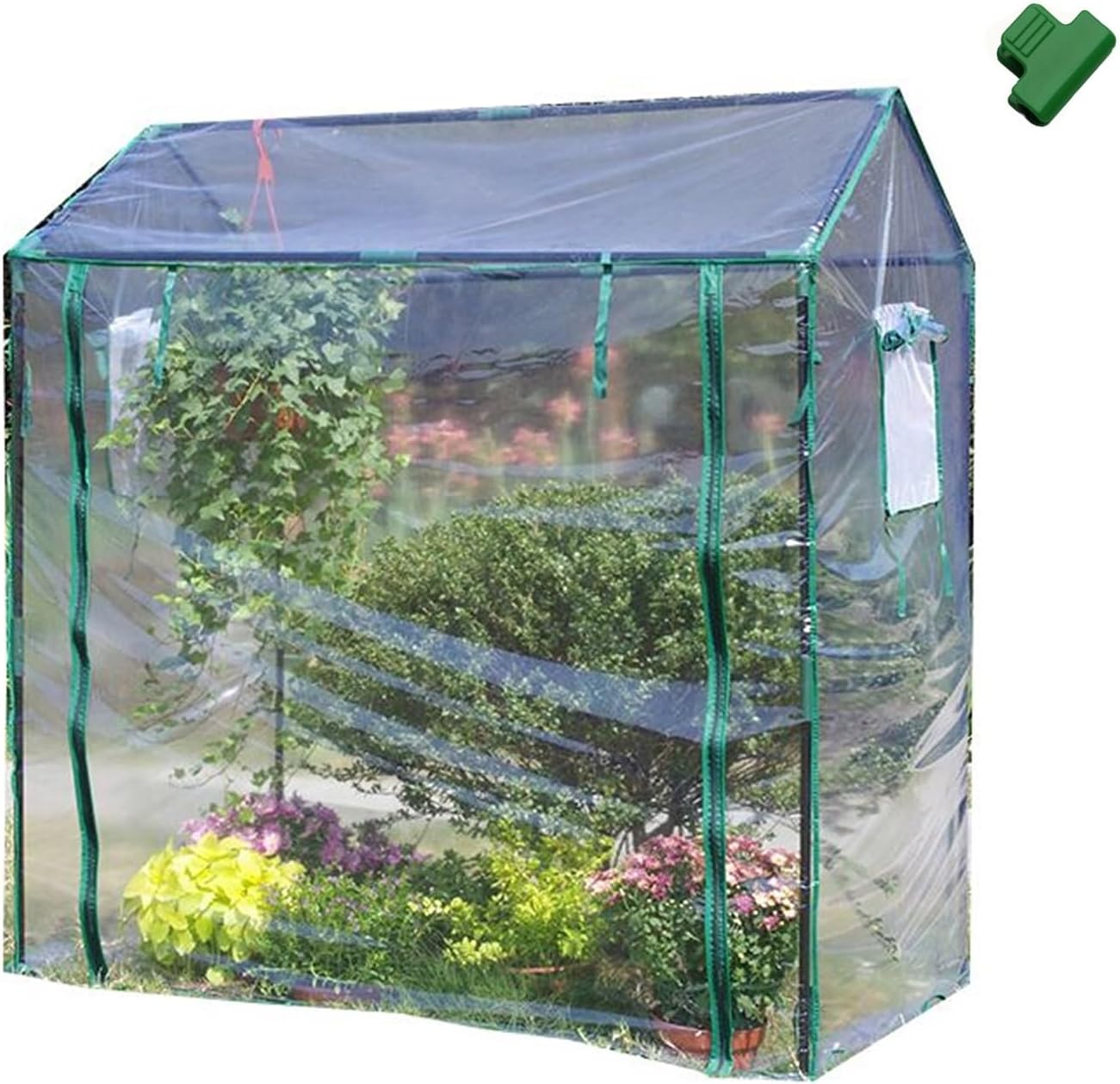 Greenhouses for Outdoors Small Winter PVC Transparent Greenhouse, Send Ground Spike, Windproof Rope and 8 Film Clips, for Outside Garden Backyard