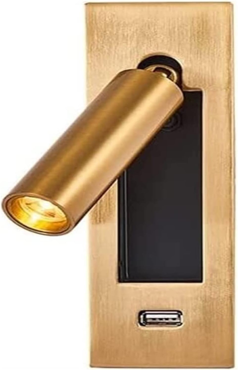 Minimalist Bedside Reading Lamp Recessed LED Hardwired Sconce with USB Charging Port Adjustable Headboard Wall Spotlight Hotel Engineering Spot Lighting Fixture for Bedroom Hotel