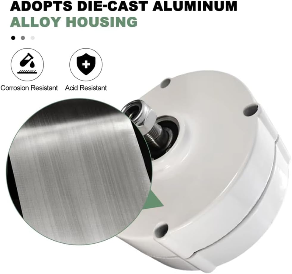 220v,HYZHANHONG 220V Low Speed AC Alternator Generators,5000W Gearless Permanent Magnet Generator with Base Use for Wind Turbine Water Turbine (White),12V- 220V