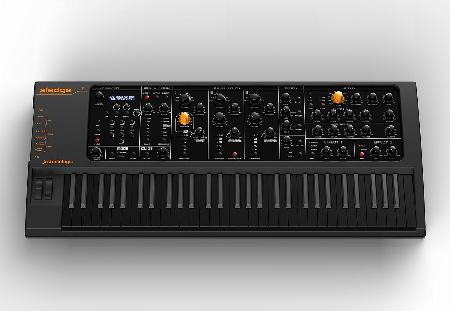 Studiologic Sledge 2 Black Edition Synthesizer with 61-Key Semi-Weighted Keyboard