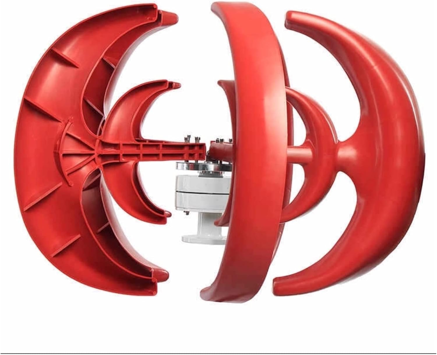 Wind Turbine Generator Kit, 12V/24V 1000W 500W Wind Turbine Generator Lantern Vertical Axises Wind Generator for Residential Household Streetlight for Hybrid Solar Wind System(White,24V_500W)