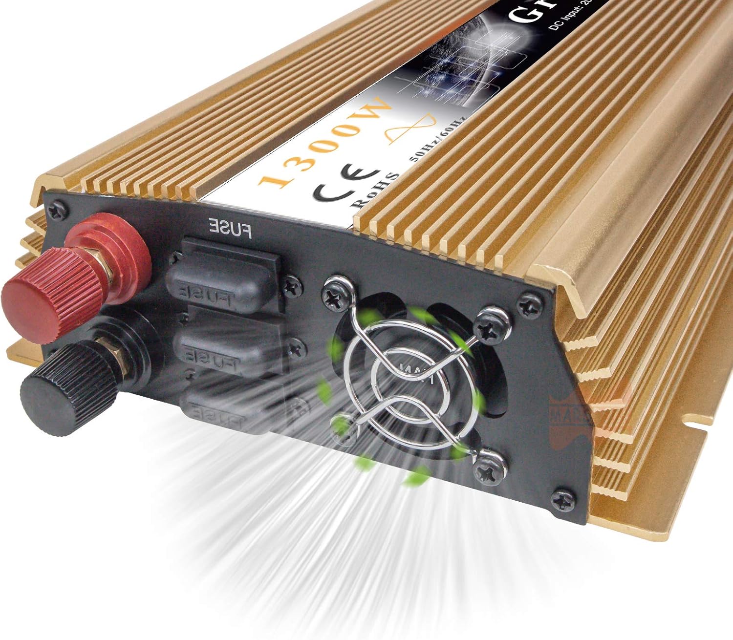 1000W MPPT Pure Sine Wave Grid-Tie Micro Inverter, Converts 20-50V DC to 110V/120V AC, Perfect for Home Solar or Wind Power Systems.