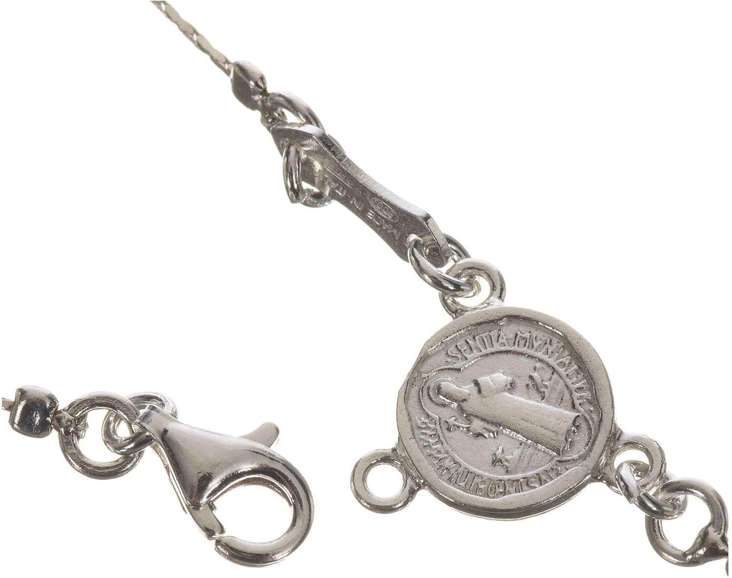 Rosary Beads in 925 Silver and Transparent Crystal