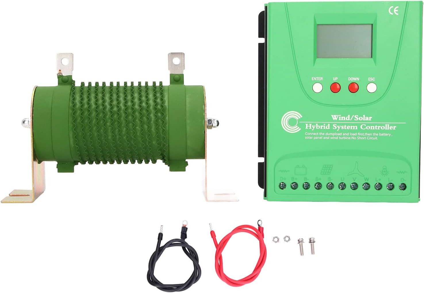 FOUF 2800W Wind Solar Hybrid Charge Controller, Auto 24V/48V Battery MPPT Hybrid Wind Solar Controller with LCD Display and Free Dump Load Accurate, 1600W Wind and 1200W Solar Panel(GPI48280)