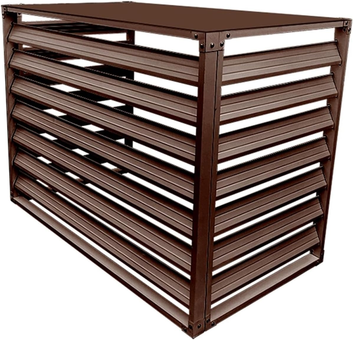 Air Conditioner Fence for Outside, Ac Unit Covers Outdoor, Shelf Plant Stand, Noise Reduction, Anti Theft, Outdoor Privacy(Brown,110cm)