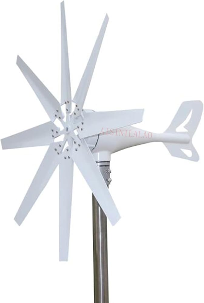 Wind Turbine Generator Kit,12000W AC 12V/24V/48V Wind Turbine Motor 8 Blades Auto Adjust Windward Direction for Terrace, Gazebos, Cabins