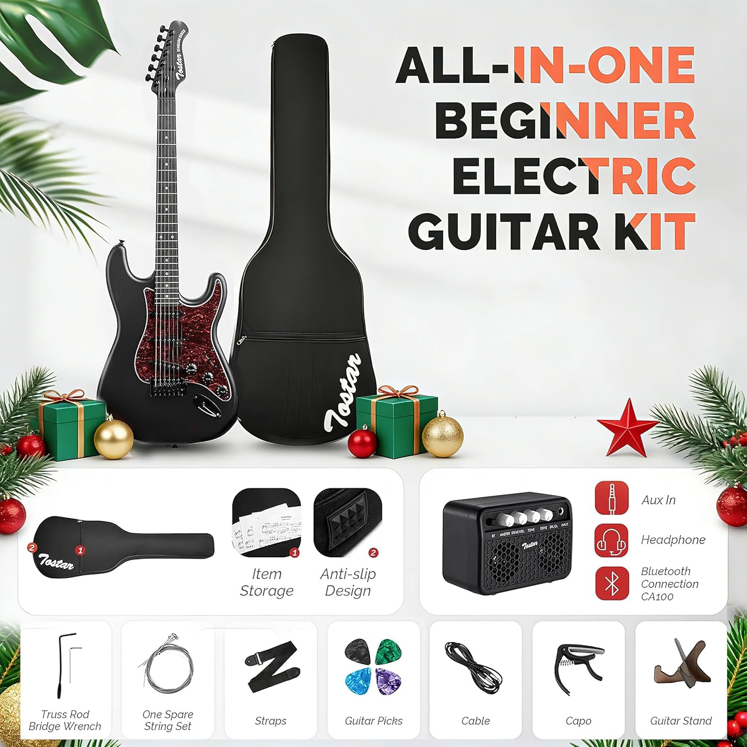 Tostar Electric Guitar Kit for Beginners 39