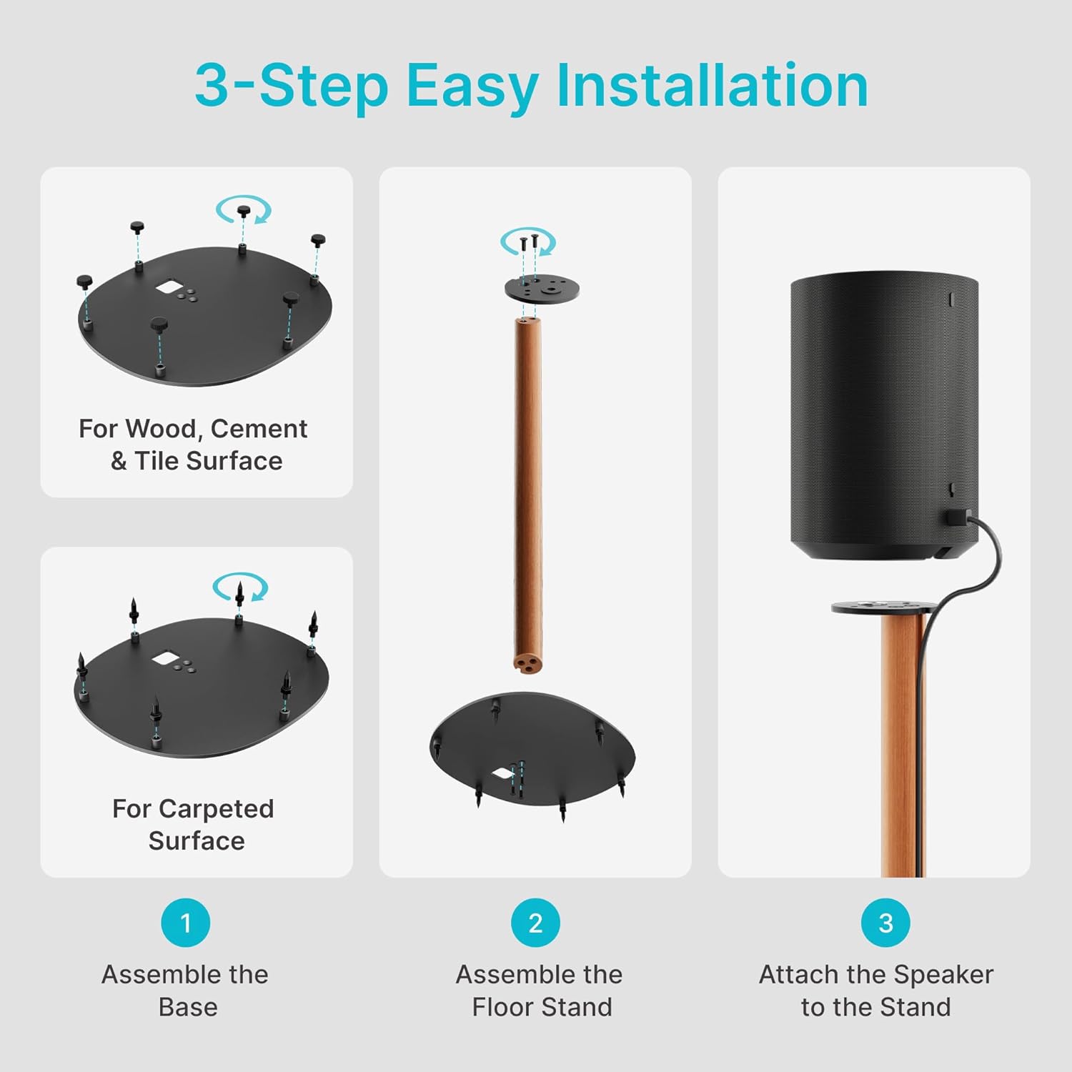 Speaker Stands Pair for SONOS Era 100 and Era 300,11LBS Capacity,30.6
