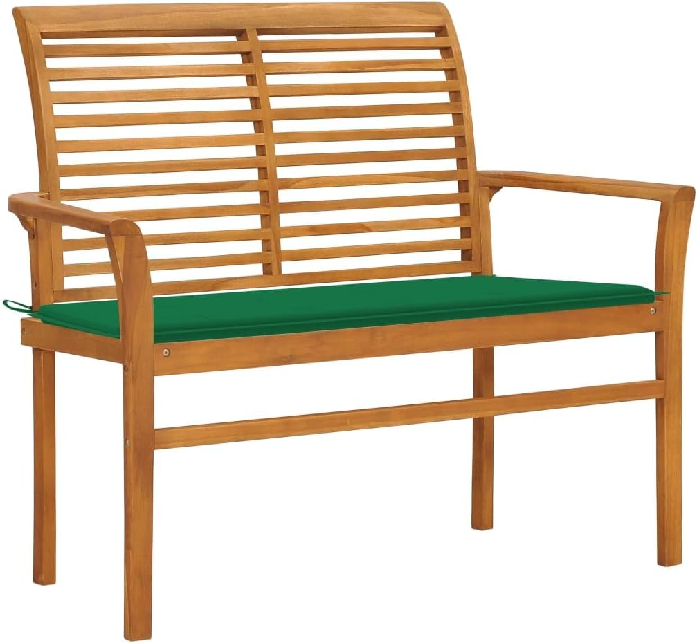 Patio Benches Patio Bench with Green Cushion 44.1