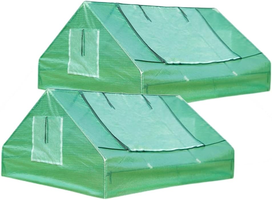 GDMING Green Houses for Outdoor, Garden Flower Shelter Indoor and Outdoor Balcony Flower Room Equipment Vegetable Shed Gardening Tent with Steel Frame (Color : Green-180x140x80cm, Size : 2PCS)