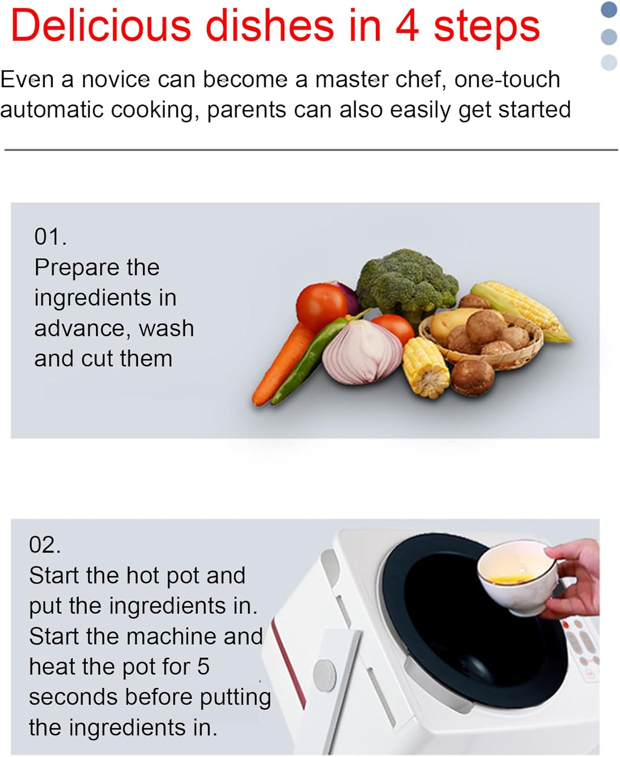 2500W Commercial Food Processor&Automatic Cooking Machine&6L Intelligent Automatic Cooking Machine,Drum Type Food Processor with Smart Touch Screen