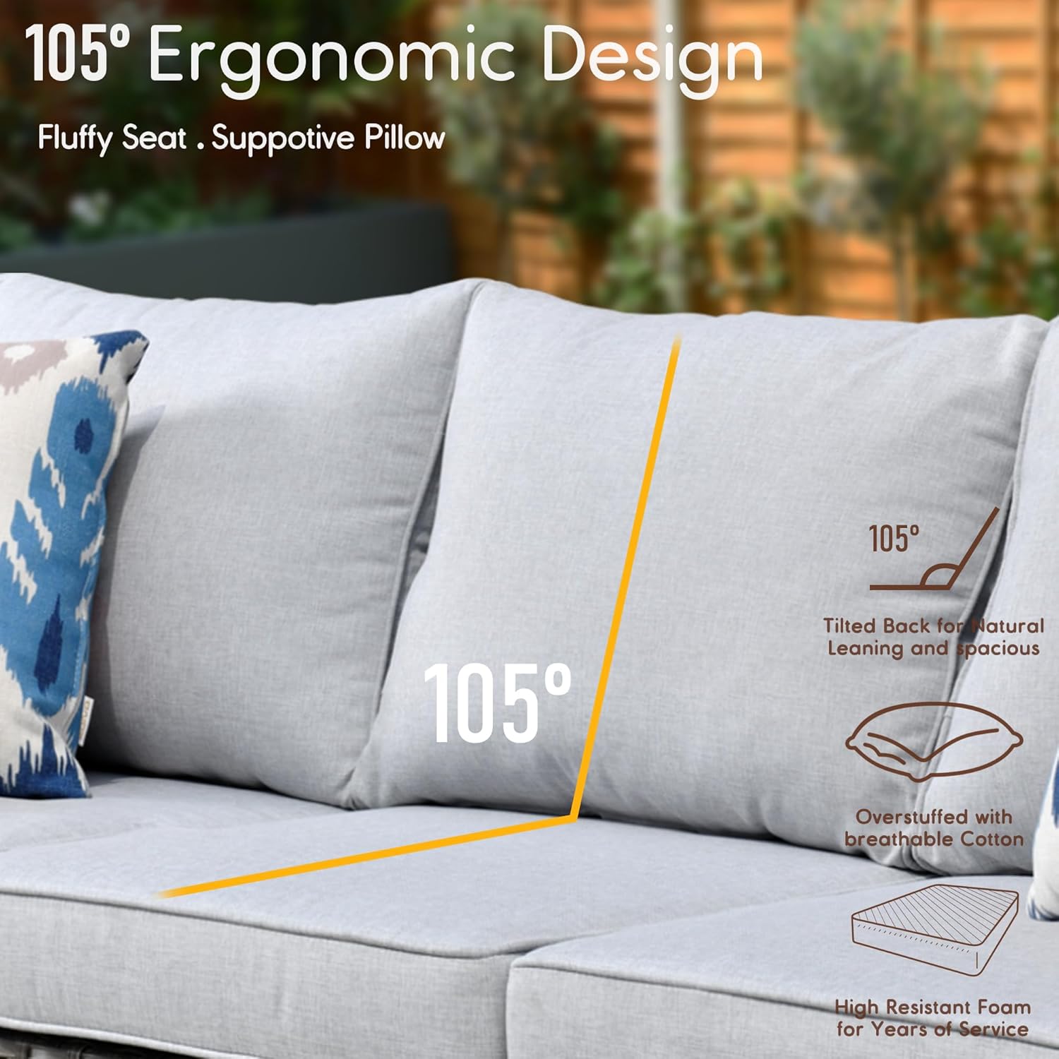 HOOOWOOO Patio Outdoor Conversation Set with Fire Pit Table,Small 6 Pieces Outside Furniture Single Sofa Set with PE Wicker Swivel Rocking Chairs,Gas Fire Pit Table and Coffee Side Table,Gray