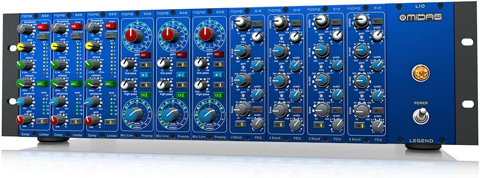 Midas LEGEND L10 500 Series Rackmount Chassis for 10 Modules with Advanced Audio Routing