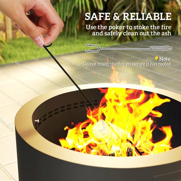 Outdoor Fire Pit, 23.6