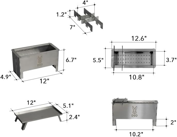 DOD Pera Moe Portable Fire Pit - Wood Burning for Camping, Backyard, Patio, Picnic