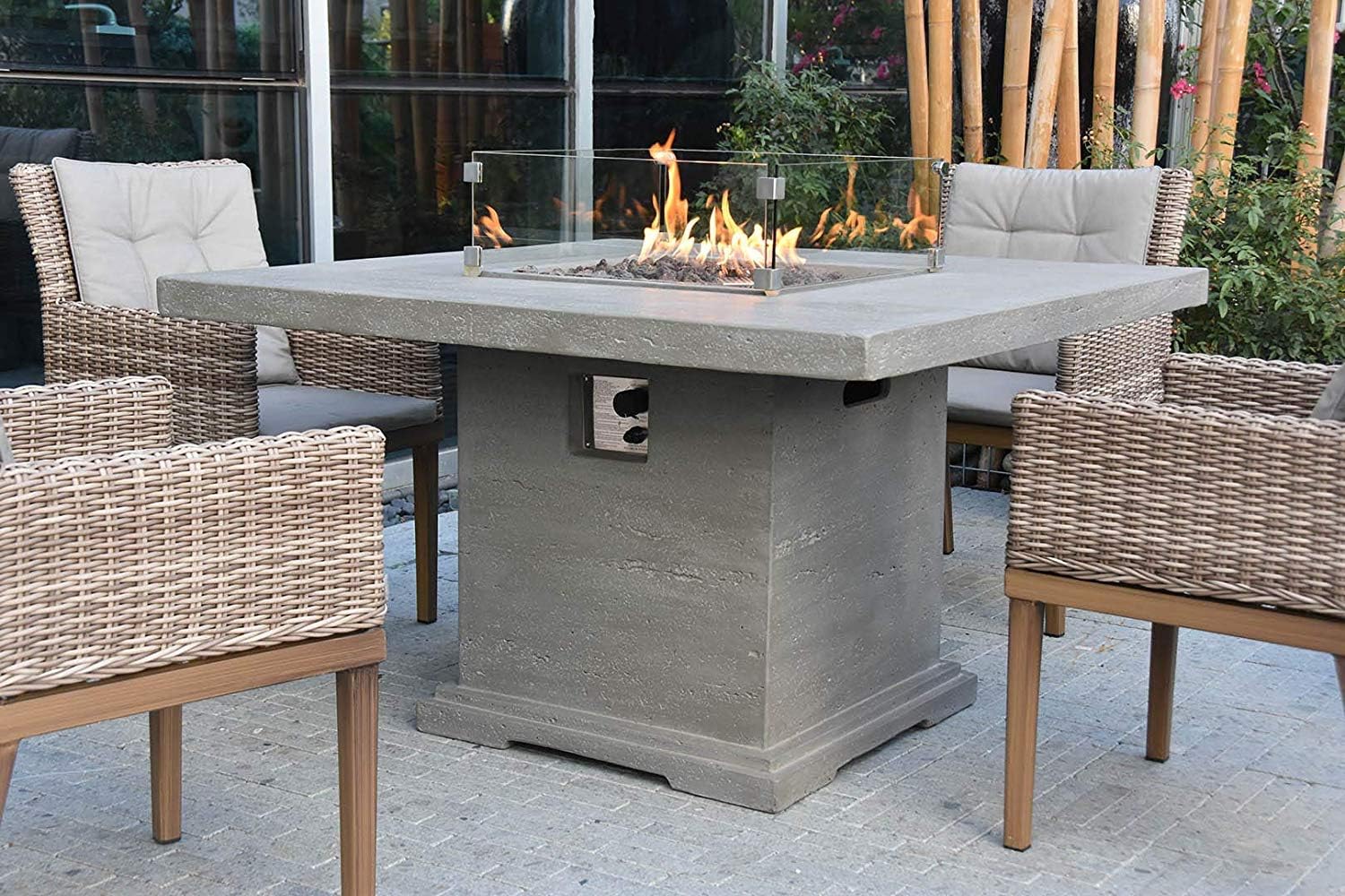 Elementi Gas FIRE Table Birmingham, 48 inch Square 32