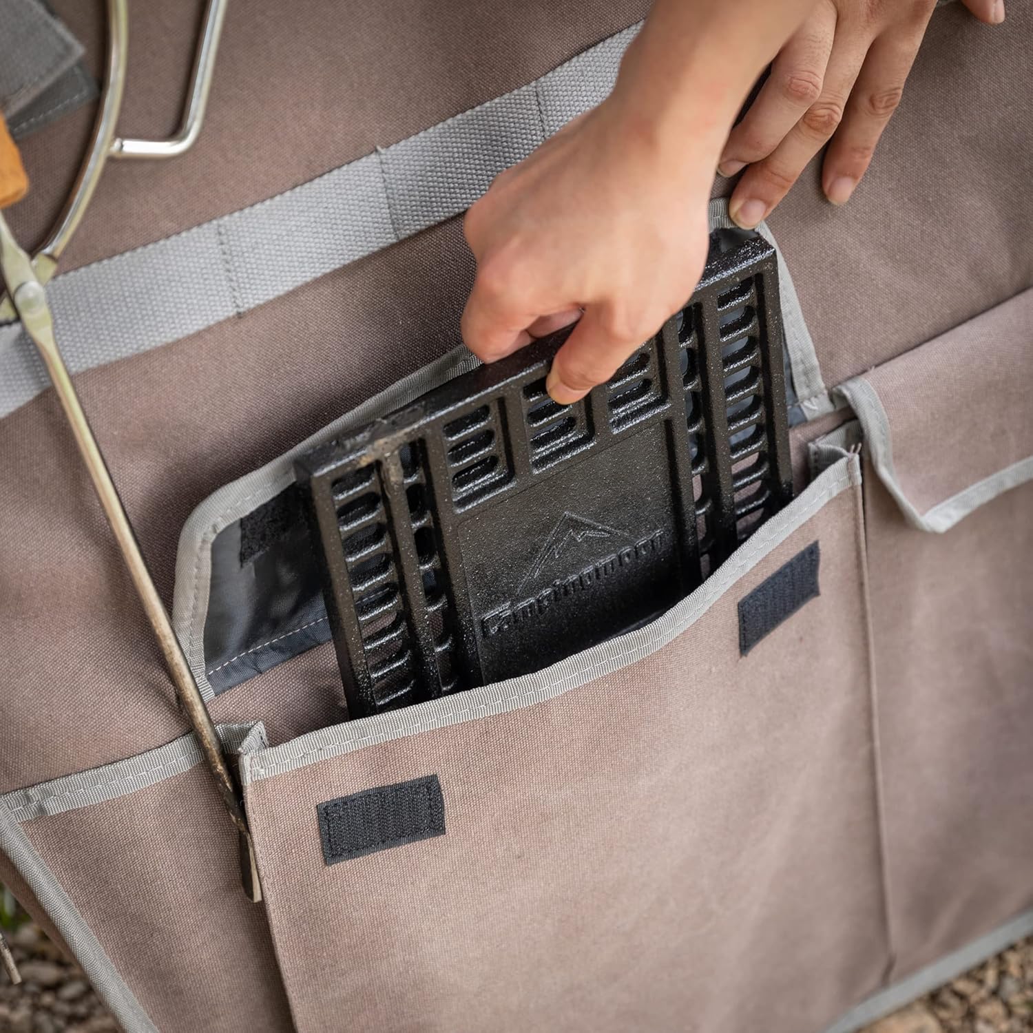 CAMPINGMOON Foldable Fire Pit Charcoal Grill Wood Burning Heavy Large 24-inch Stainless Steel with Duty Storage Bag MT-065