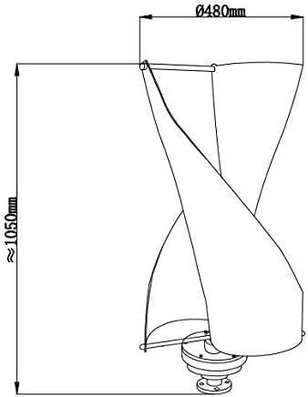 Vertical Spiral Wind Power Turbine Generator 8000W Vertical Axis Wind Turbine Generator with Charge Controller, 2 Blades & Maglev Generator