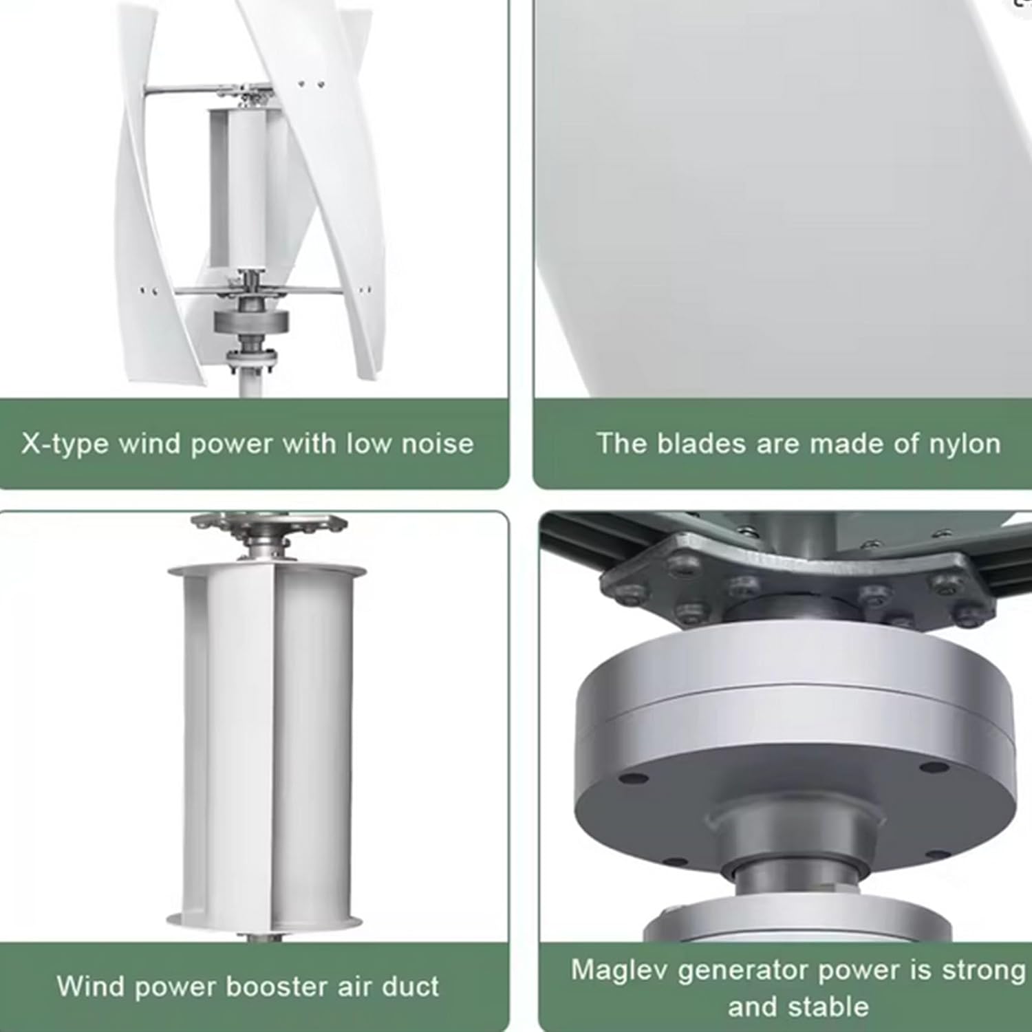 Low Noise 12V 48V 24V 220V Free Energy Wind Turbine Alternator 14000W Wind Power Generator, with MPPT Controller for Solar Hybrid System