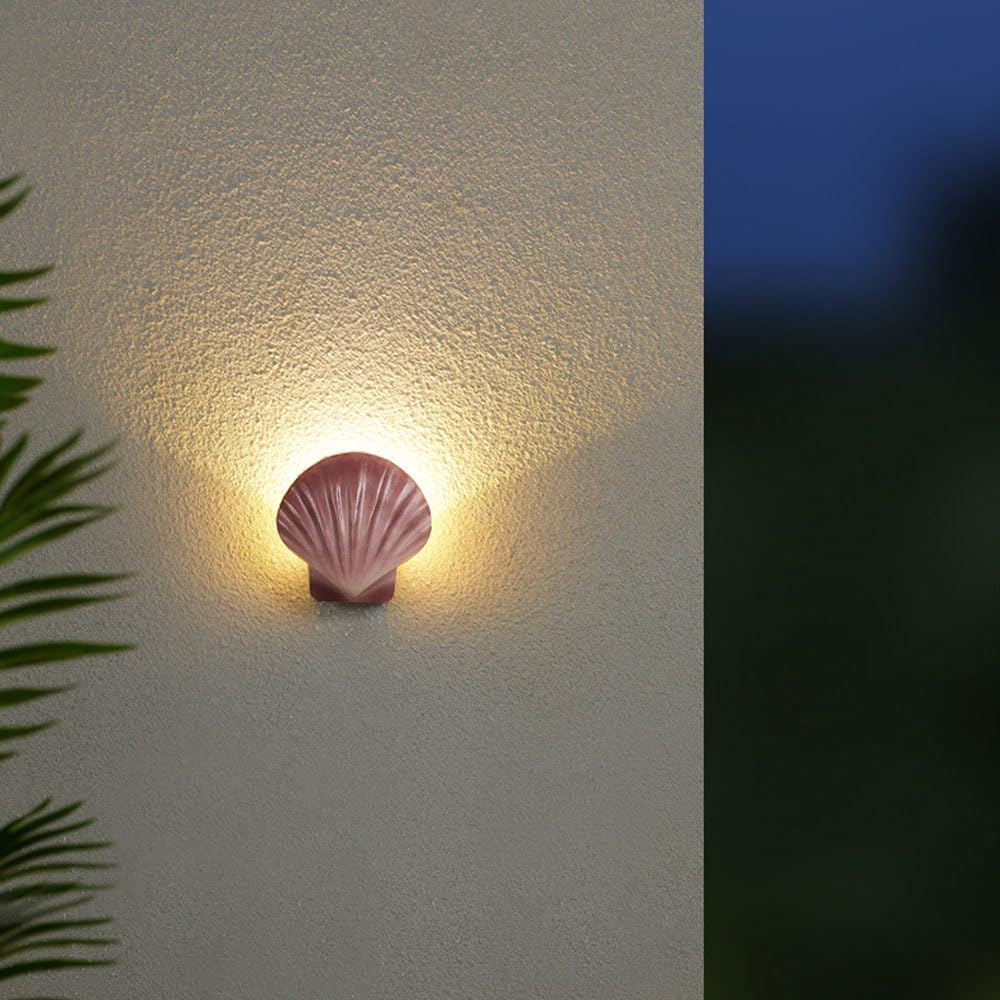 Shell Shape Outdoor Wall Lights Exterior Lighting Fixtures LED,3000K/4000K/6000K Adjustable Outdoor Wall Mount Porch Lights,Outdoor Lamp for Patio Garage Coach Wall Mount