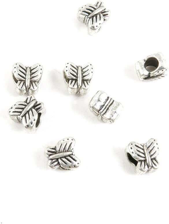 Price per Lot 290 PCS Jewelry Making Charms Antique Silver Tone Color Jewellery Charme Findingss Bulk Wholesale Suppliers Arts Crafts B9WQ1 Butterfly Loose Beads