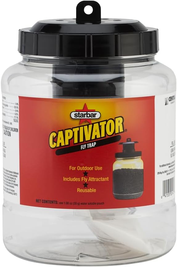 Starbar Captivator Outdoor 2 Quart Reusable Fly Attachment Hanging Jar Trap (Pack of 12)