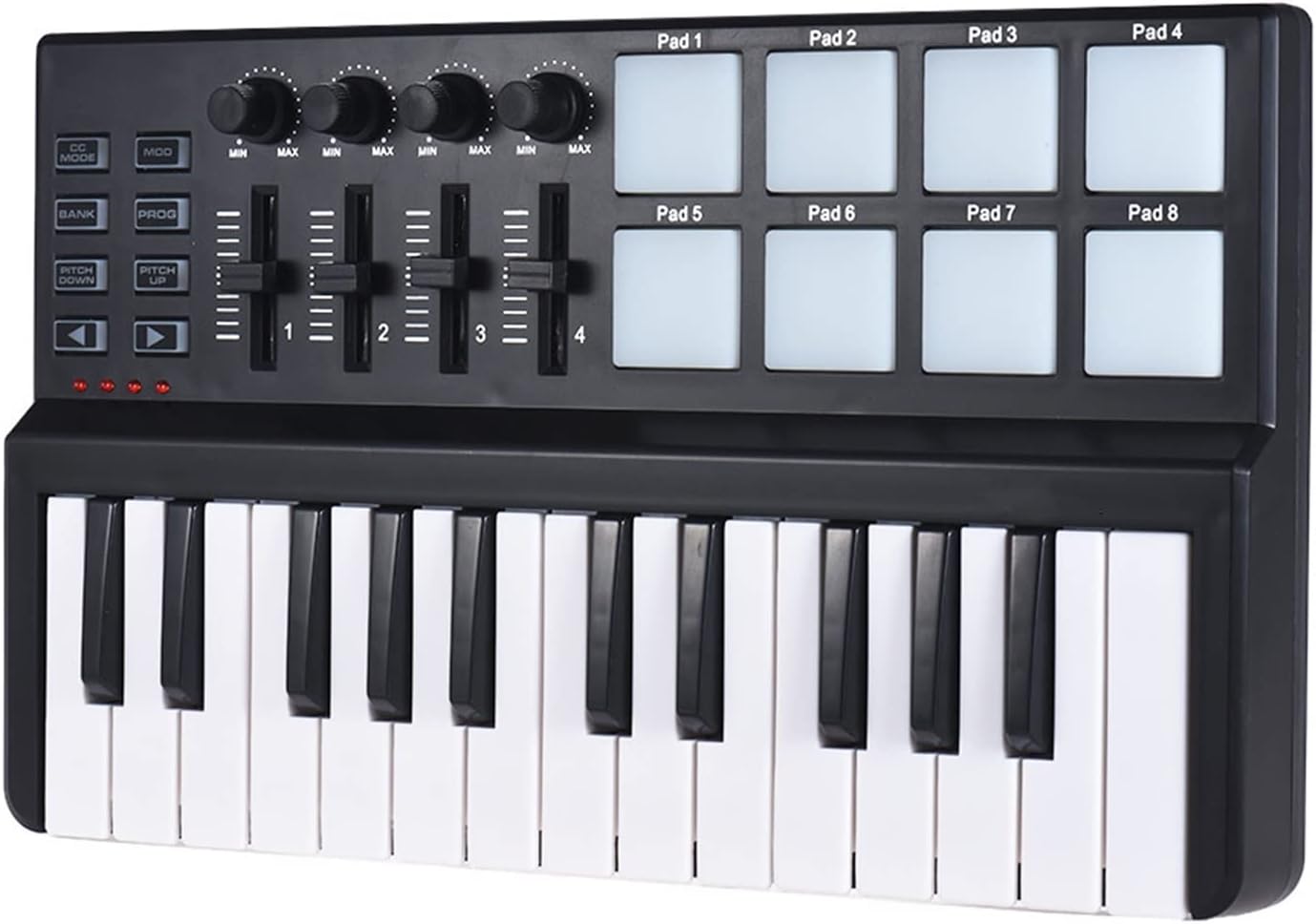 Keyboard Piano 25-Key Ultra-Portable USB MIDI Keyboard Controller 8 Colorful Backlit Trigger Pads