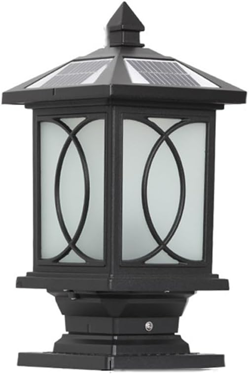 Solar Post Light Outdoor Waterproof Villa Gate Pillar Lights European Style Garden Decoration Post Cap Lamp Fence Deck Column Cap Lamps Lantern Landscape Lighting for Patio Porch Railing